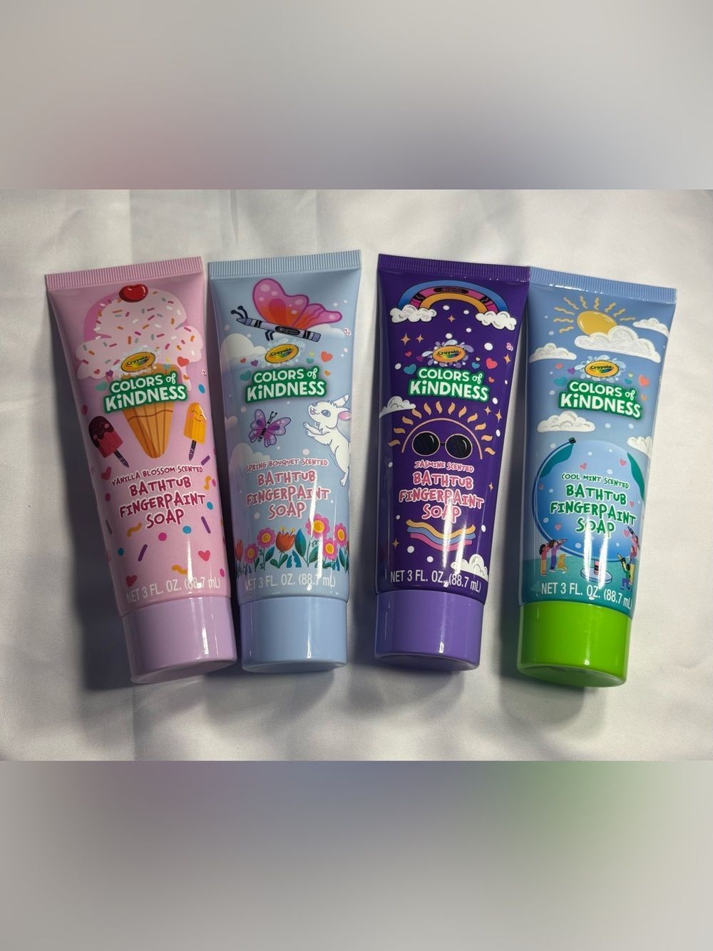 4 New Crayola Colors of Kindness Bathtub Fingerpaint Soap